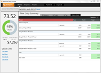 Report showing a matrix of project/task and person